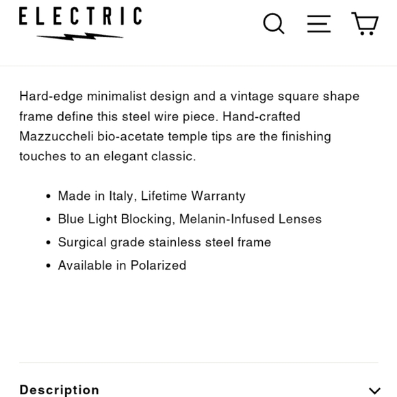 ELECTRIC Large  Gold  Men's Sunglasses - Picture 5 of 6